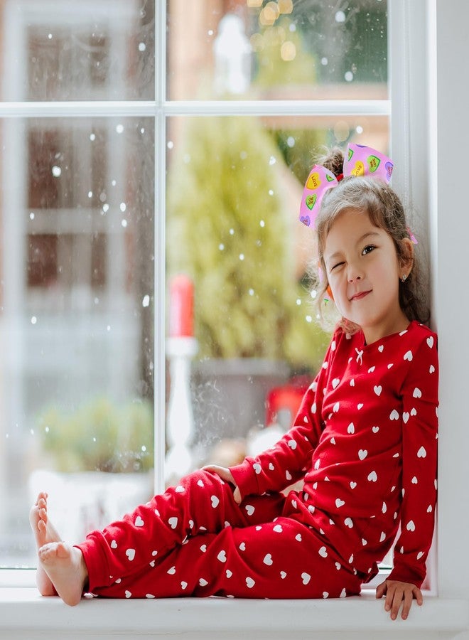 وولاين مجموعة ربطات شعر مزينة بـ 4 قطع من Whaline، مثالية لعيد الحب، بتصميمات رومانسية وطبعات قلوب، مصنوعة من شريط غروغرين، على شكل فيونكة وربطة شعر على شكل قلب حلوى، مناسبة للنساء، ومستلزمات أزياء أعياد الميلاد. - Image 5